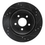 R1 08-10 Chevrolet Cobalt Rear Left Drilled & Slotted Black Brake Rotor