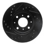 R1 86-91 Acura Integra Front Right Drilled & Slotted Black Brake Rotor