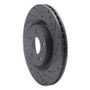 R1 07-10 Chevrolet HHR Front Right Drilled & Slotted Black Brake Rotor