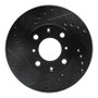 R1 86-91 Acura Integra Front Left Drilled & Slotted Black Brake Rotor