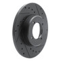 R1 72-82 Toyota CORONA Front Right Drilled & Slotted Black Brake Rotor