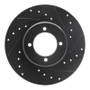 R1 72-82 Toyota CORONA Front Right Drilled & Slotted Black Brake Rotor