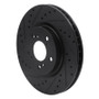 R1 05-12 Acura RL Front Left Drilled & Slotted Black Brake Rotor