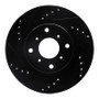 R1 87-90 Acura Legend Front Left Drilled & Slotted Black Brake Rotor