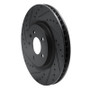 R1 11-14 Ford Mustang Front Left Drilled & Slotted Black Brake Rotor