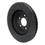 R1 11-14 Ford Mustang Front Left Drilled & Slotted Black Brake Rotor