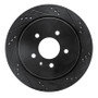 R1 03-11 Cadillac STS Rear Right Drilled & Slotted Black Brake Rotor
