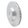 R1 03-15 Audi Q7 Right Front Drilled & Slotted Silver Brake Rotor