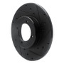 R1 74-78 Nissan 260Z Front Right Drilled & Slotted Black Brake Rotor