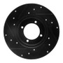 R1 74-78 Nissan 260Z Front Right Drilled & Slotted Black Brake Rotor