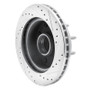 R1 86-94 Ford E-250 Econoline Front Left Drilled & Slotted Silver Brake Rotor