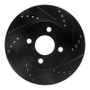 R1 03-10 Chevrolet Cobalt Front Right Drilled & Slotted Black Brake Rotor