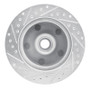 R1 73-93 Ford E-100 Econoline Front Right Drilled & Slotted Silver Brake Rotor