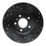 R1 05-05 Buick Terraza Rear Left Drilled & Slotted Black Brake Rotor