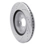 R1 11-14 Ford Mustang Front Right Drilled & Slotted Silver Brake Rotor