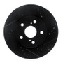 R1 18-22 Toyota C-HR Front Right Drilled & Slotted Black Brake Rotor