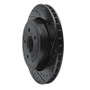 R1 06-10 Jeep Grand Cherokee Rear Right Drilled & Slotted Black Brake Rotor