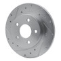 R1 04-12 Chevrolet Malibu Rear Left Drilled & Slotted Silver Brake Rotor