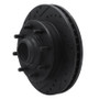 R1 01-02 Chevrolet Express 3500 Front Left Drilled & Slotted Black Brake Rotor