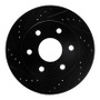 R1 99-08 Cadillac Escalade ESV Front Left Drilled & Slotted Black Brake Rotor