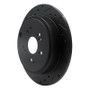 R1 01-08 Acura MDX Rear Left Drilled & Slotted Black Brake Rotor