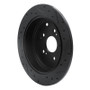 R1 01-08 Acura MDX Rear Left Drilled & Slotted Black Brake Rotor