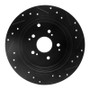R1 01-08 Acura MDX Rear Left Drilled & Slotted Black Brake Rotor