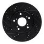 R1 13-22 Honda Accord Coupe Front Left Drilled & Slotted Black Brake Rotor