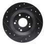 R1 00-09 Honda S2000 Rear Right Drilled & Slotted Black Brake Rotor