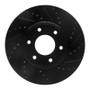 R1 06-09 Chevrolet Trailblazer Front Right Drilled & Slotted Black Brake Rotor