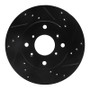 R1 98-02 Acura CL Front Right Drilled & Slotted Black Brake Rotor