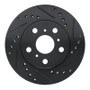 R1 83-86 Toyota Camry Front Right Drilled & Slotted Black Brake Rotor