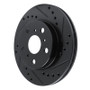 R1 83-86 Toyota Camry Front Right Drilled & Slotted Black Brake Rotor
