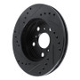 R1 83-86 Toyota Camry Front Right Drilled & Slotted Black Brake Rotor