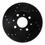 R1 90-00 Honda Civic Wagon Front Left Drilled & Slotted Black Brake Rotor