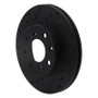 R1 90-00 Honda Civic Wagon Front Left Drilled & Slotted Black Brake Rotor