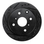 R1 82-85 Toyota Celica Rear Left Drilled & Slotted Black Brake Rotor