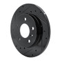 R1 04-16 Buick Allure Rear Left Drilled & Slotted Black Brake Rotor