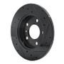 R1 04-16 Buick Allure Rear Left Drilled & Slotted Black Brake Rotor