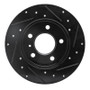 R1 04-16 Buick Allure Rear Left Drilled & Slotted Black Brake Rotor