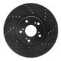R1 04-08 Acura TL Front Right Drilled & Slotted Black Brake Rotor