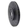R1 04-08 Acura TL Front Right Drilled & Slotted Black Brake Rotor