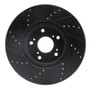 R1 04-08 Acura TL Front Right Drilled & Slotted Black Brake Rotor