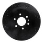 R1 04-09 Cadillac SRX Rear Left Drilled & Slotted Black Brake Rotor