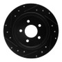R1 03-11 Ford Crown Victoria Rear Right Drilled & Slotted Black Brake Rotor