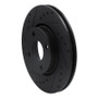 R1 98-04 Ford Contour Front Left Drilled & Slotted Black Brake Rotor