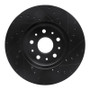 R1 14-20 Cadillac CTS Front Left Drilled & Slotted Black Brake Rotor