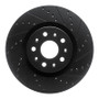 R1 14-25 Cadillac CT6 Front Right Drilled & Slotted Black Brake Rotor
