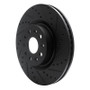 R1 14-25 Cadillac CT6 Front Right Drilled & Slotted Black Brake Rotor
