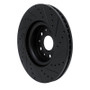 R1 14-25 Cadillac CTS Front Left Drilled & Slotted Black Brake Rotor